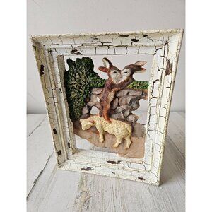 Vintage shabby chic Easter‎ bunny spring rabbit lamb sheep frame picture hanging